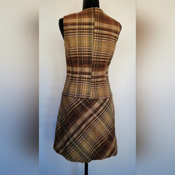 Zara Sample Wool Tartan Plaid Dress 2003 Y2K Dark Academia - Picture 3 of 7